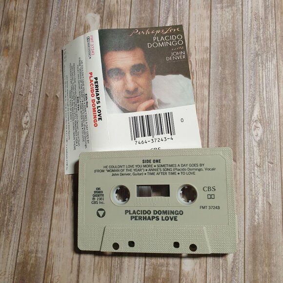 Placido Domingo John Denver Perhaps Love CBS Stereo Cassette 1981 Case Insert - Picture 3 of 3